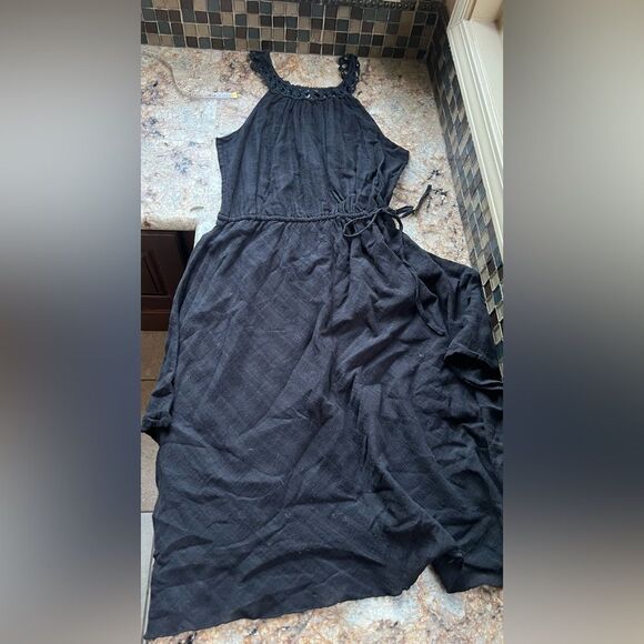 Joie Black Dress with crochet detail at neck line - Picture 6 of 6